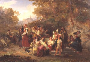 Neapolitan Peasants at a Fountain 1859